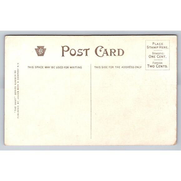 1907 Antique Julius Bien Postcard Want Girl Newspaper Ad Care for More Big Dolls - Picture 2 of 2